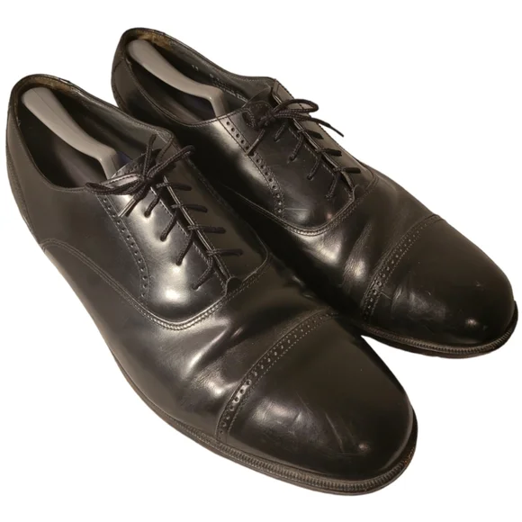 Bostonian Cap Toe Black Oxford Leather Men\'s Shoes Size 13 D USA Made/Vintage 90 Buy 1990 main image 3